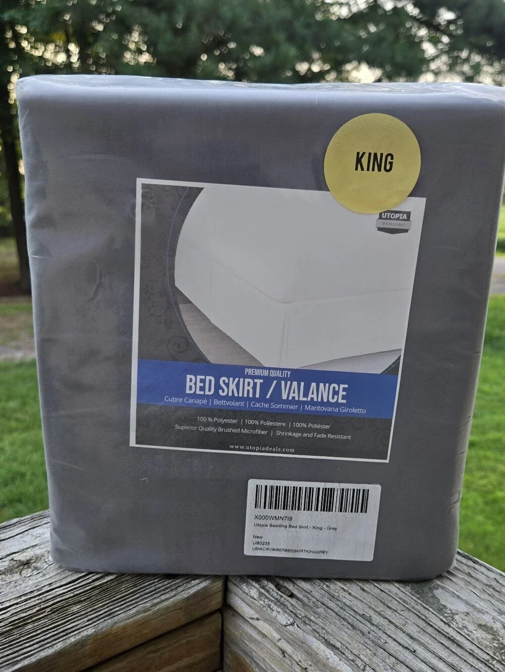 Gray King Bed Skirt / Valance